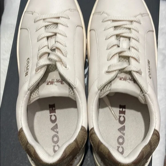COACH- Clip Leather Low Top Chalk Sneakers- 9.5B - Picture 5 of 14